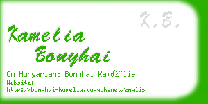 kamelia bonyhai business card